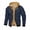 Navy, variant on Mens Flannel Hoodie Jacket Long Sleeve Plaid Shirts Jacket Full Zip Quilted Lined Jackets Thermal Hooded Coats Outerwear Wine M