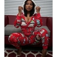 thumbnail image 1 of Seyurigaoka Women´s Household Romper, Sleeping Jumpsuit, Long Sleeve Elastic Cat Elk Snowflake Printed Home Wear, 1 of 6