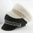 thumbnail image 5 of CoCopeaunts Beret Hats for Women Solid Pearl Lady Octagonal Hat Women Leisure Baseball Cap Plain Newsboy Cap Ladies Painter Cap, 5 of 7