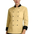 thumbnail image 3 of Hearthz Unisex Chef Coat Work Jackets for Men Women Long Sleeves Men's Chef Coat Restaurant Kitchen Chef Uniform Work Uniforms (Beige,4XL), 3 of 6