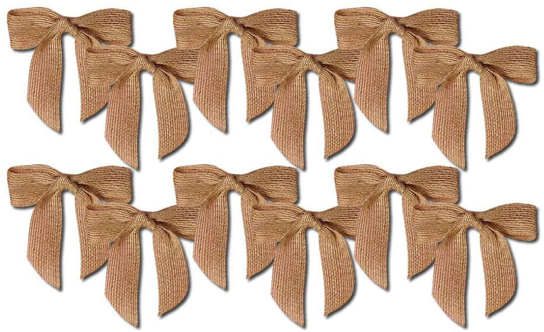 Burlap Jute Pre-Tied Pull Bow, 7/8-Inch, 12-Pack (Red)