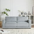 thumbnail image 2 of Modern Sofa Couches for Living Room,Mid-Century Upholstered Sofa Furniture with Sturdy Wooden Legs for Living Room,Bedroom,Grey, 2 of 7