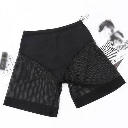 

Clearance Sale Women s High Elastic Seamless Panties Mesh Stitching Slimming Mid-Waist Boxer Pants