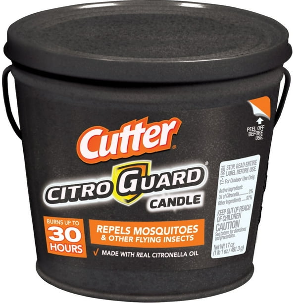 Cutter Citro Guard Citronella Candle, Slate Bucket, 17oz