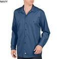 thumbnail image 2 of Dickies Men's Long Sleeve Industrial Wrinkle Resistant Work Shirt Navy 2X, 2 of 2