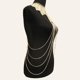 thumbnail image 4 of Borlas en capas Hollow Faux Pearl Arnés Cadena Bikini Volver Sunnimix Cadena atractiva del cuerpo, 4 of 8