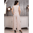 thumbnail image 3 of Conjunto 2 Piezas Casual Chic, Blusa Sin Mangas Minimalista y Pantalón Holgado a Rayas para Mujer, 3 of 5