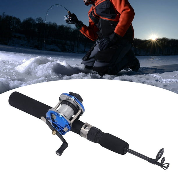 Ymiko Ultralight Ice Fishing Rod And Reel Combo Ice Fishing Rod Reel Hooks Combo Outdoor Winter 3 Section Carbon Ice Fishing Rod Sea Fishing Tackle Ac
