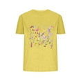 thumbnail image 2 of ALLLIST Floral Going Out Tops for Women Crew Neck Short Sleeve Yellow Printed T-Shirts Casual Pullover Womens Shirts, 2 of 4