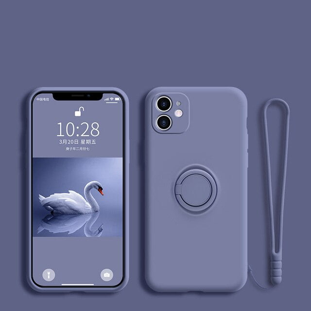 Anillo de dedo de silicona líquida, soporte magnético para iPhone 14, 13, 12, 11 Pro, Mini, XR, X, XS, Max, 7, 8 Plus, Se 2020