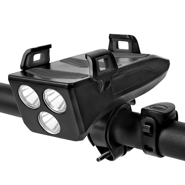 Lámpara de bocina de bicicleta multifuncional 4 en 1 Lámpara de bocina de bicicleta con soporte para Abanopi Luz de la bici
