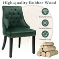 thumbnail image 3 of Gymax Set of 2 Button-Tufted Dining Chair Upholstered Armless Side Chair Green, 3 of 7