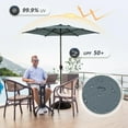 thumbnail image 4 of Abba Patio 11ft Outdoor Patio Umbrella w/ Push Button Tilt and Crank, 6 Ribs, Grey, 4 of 7