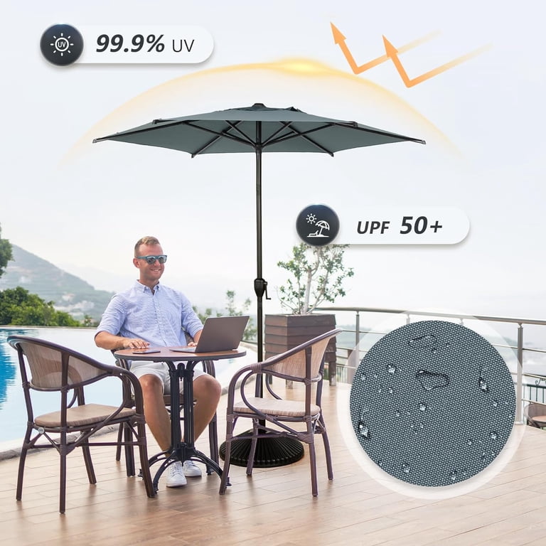 abba vs jordan patio umbrella 9ft Market 8 Rib Replacement Canopy Royal Blue this umbrella offers UV protection and waterproof coverage Abba Patio Lyon 11 ft.