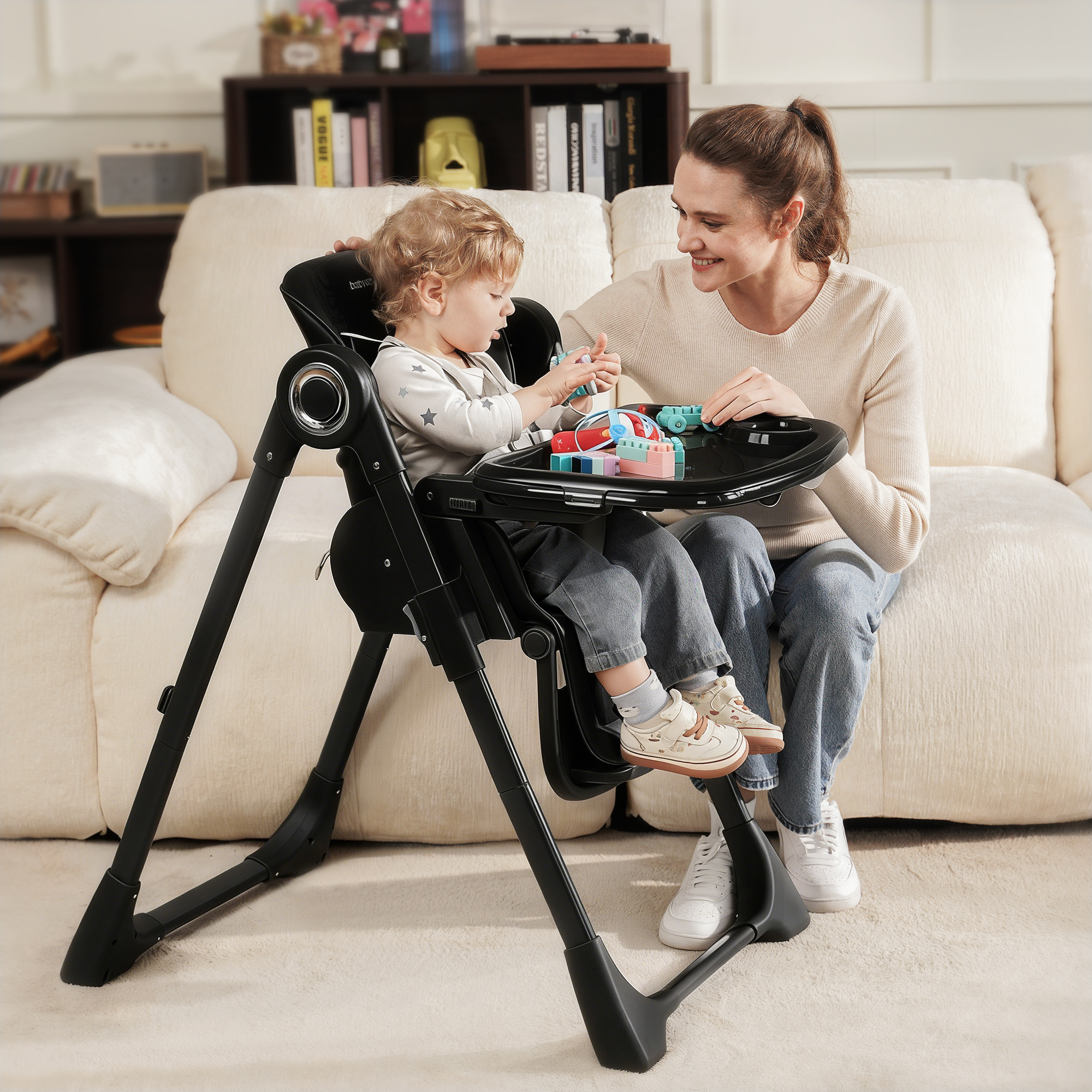 Babyeap 3-in-1 Convertible High Chair, Black photo 2
