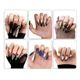 thumbnail image 1 of Kit 6 Uñas Postizas Press On Decoradas Reutilizables - Diseño Negro Acabado Brillante, 1 of 7