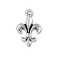 thumbnail image 1 of Sterling Silver 24" Unisex 1.5mm Box Chain Fleur De Lis French Heritage Pendant Necklace, 1 of 2
