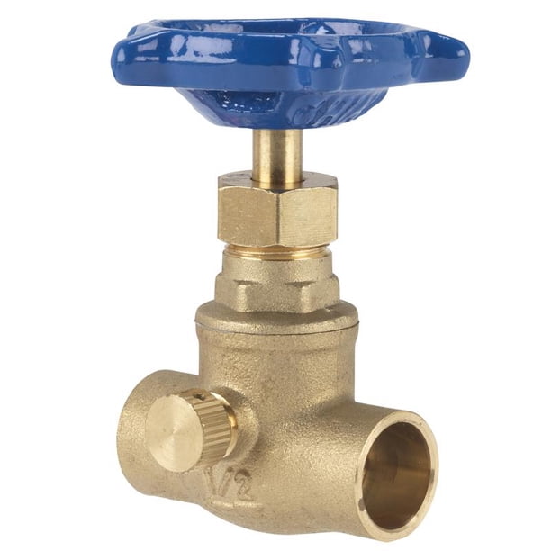 Válvula de cierre y desagüe Homewerks de latón, 1/2 pulgadas, sudor x 1/2 pulgadas