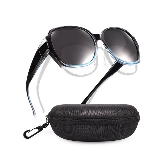TINHAO Oversized Square Fit Over Glasses Sunglasses for Women with Hard Case, Trendy Polarized UV400 Wear Over Prescription Glasses Stylish Fashion Ladies