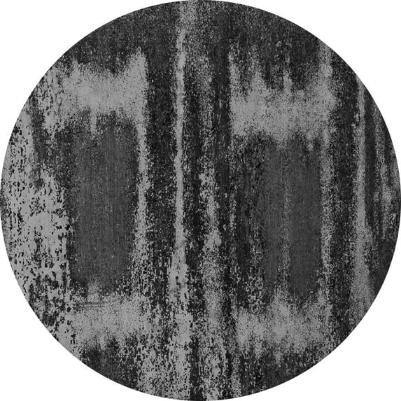 Ahgly Company Indoor Round Oriental Gray Industrial Area Rugs, 6' Round