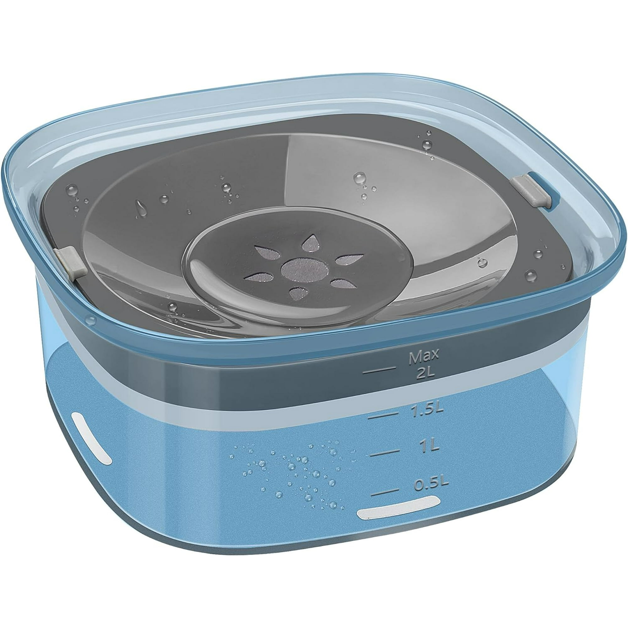 Dog Water Bowl 78 oz Approx.1984.5 g No Spill Dog Bowl Slow Feeder Spill Proof Travel Water Bowl 2 Liter Pet Water Fountain for Dogs and Cats Blue Walmart