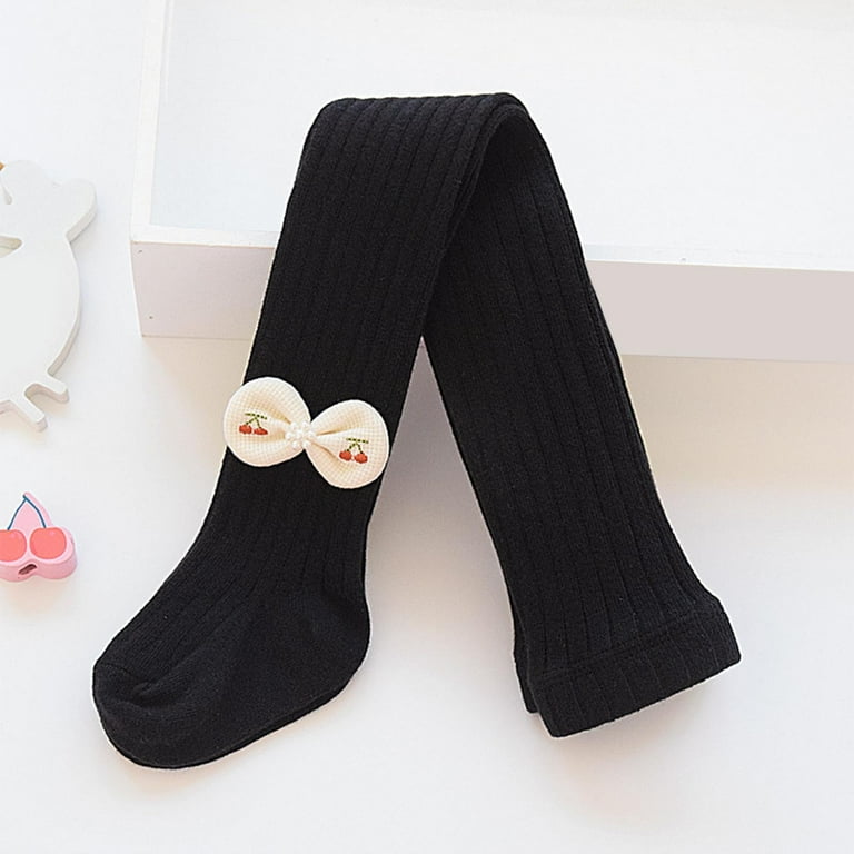 ZACPNCV Girls Cotton Tights Toddler Cable Knit Footed Tights for