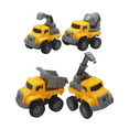 thumbnail image 1 of WEUVEB 4Pcs Yellow Small Pull Back Construction Trucks with Friction Power for Easy Movement, 1 of 7