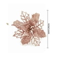 thumbnail image 3 of Black Black Christmas Poinsettia Flower Glitter Tree Ornaments Set Of 5 Pieces Pvc Material 3.9X3.9 Inches Each For Holiday Decor Black Poinsettia Flowers, 3 of 3