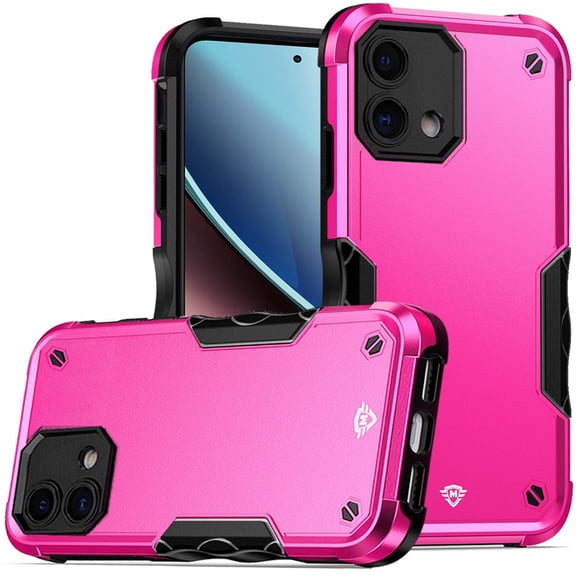 HR Wireless Shockproof Ergonomic Grip Back Cover for Moto G Stylus 5G, Pink