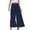 Navy Blue, variant on Plus Size Women's High Waist Linen Wide Leg Capri Pants - Breathable Fabric, Relaxed Fit, Petite to Plus - S-XXL for Spring/Fall