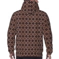 thumbnail image 7 of Pofeuu Brown Gold Grid Print Mens Casual Hooded Collar Drawstring Hoodies Pullover Sweatshirts Casual Long Sleeve Shirts-4X-Large, 7 of 7