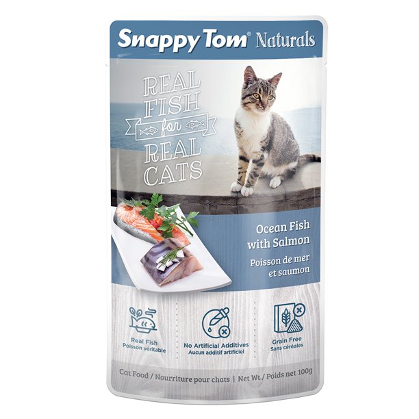 Snappy Tom Naturals Ocean Fish With Salmon Grain Free Wet Cat Food 3 5 Oz Walmart Com Walmart Com