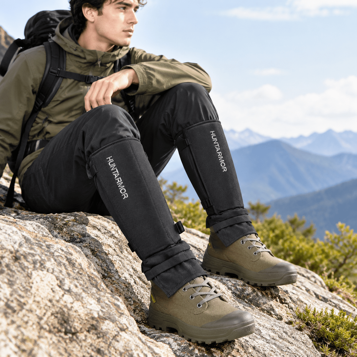 Eva Shin Guards Snake Gaiters Dark Black Semi Hard Protective Shell for Lower Leg Protection