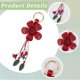 thumbnail image 5 of Llavero de cuero genuino con diseño de hoja y flor, estilo bohemio, con borlas de aleación y diseño floral rojo, estilo ladrillo refractario, colgantes estéticos, accesorios para llaveros., 5 of 9