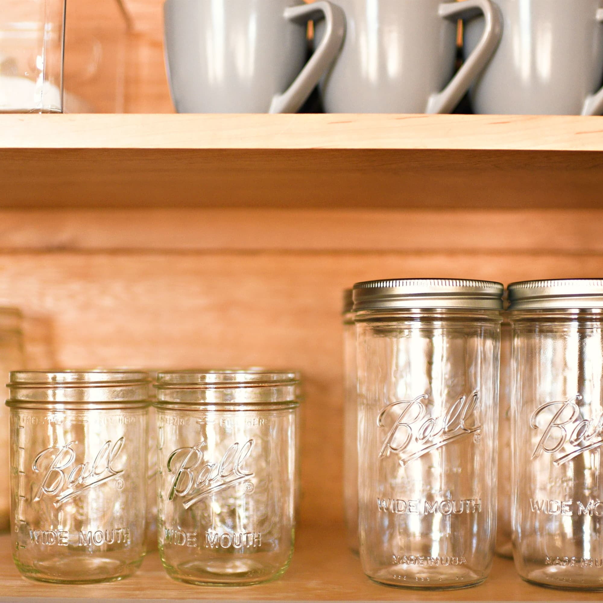 2 pack) Ball 8 oz Mason Jars, Regular Mouth Half Pint Canning Jars