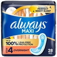 thumbnail image 3 of Always Maxi Pads without Wings, Size 4, Overnight Absorbency, 28 count, 3 of 15