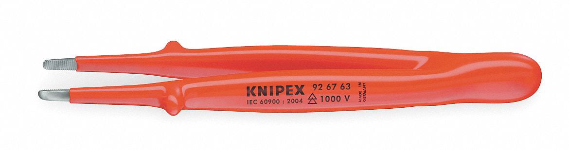 Knipex Insulated Tweezer,Straight,5 3/4 In  92 67 63