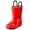 Red, variant on Puddle Play Toddler and Kids Waterproof Rain Boots with Easy-On Handles - Size 11 Little Kid - Red with Black Trimming - by