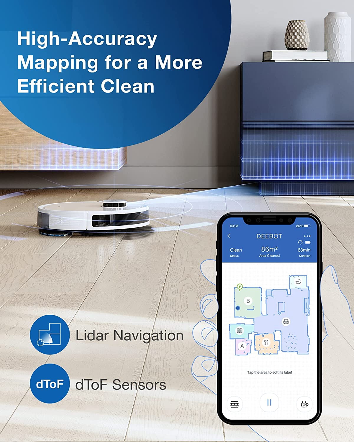 ECOVACS - Brandclub - ECOVACS DEEBOT N10 PLUS Ultra Robot Vacuum 
