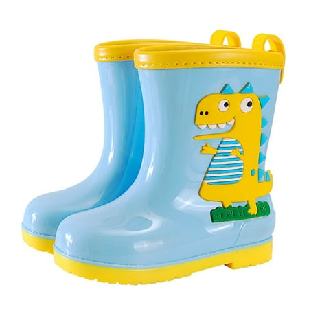 

1 Pair of Children Rain Boots Cartoon Dinosaur Rainshoes Rain Boots for Kids