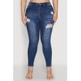 thumbnail image 4 of Womens Plus Size WAX Distressed High Rise Skinny Jeans, 4 of 5