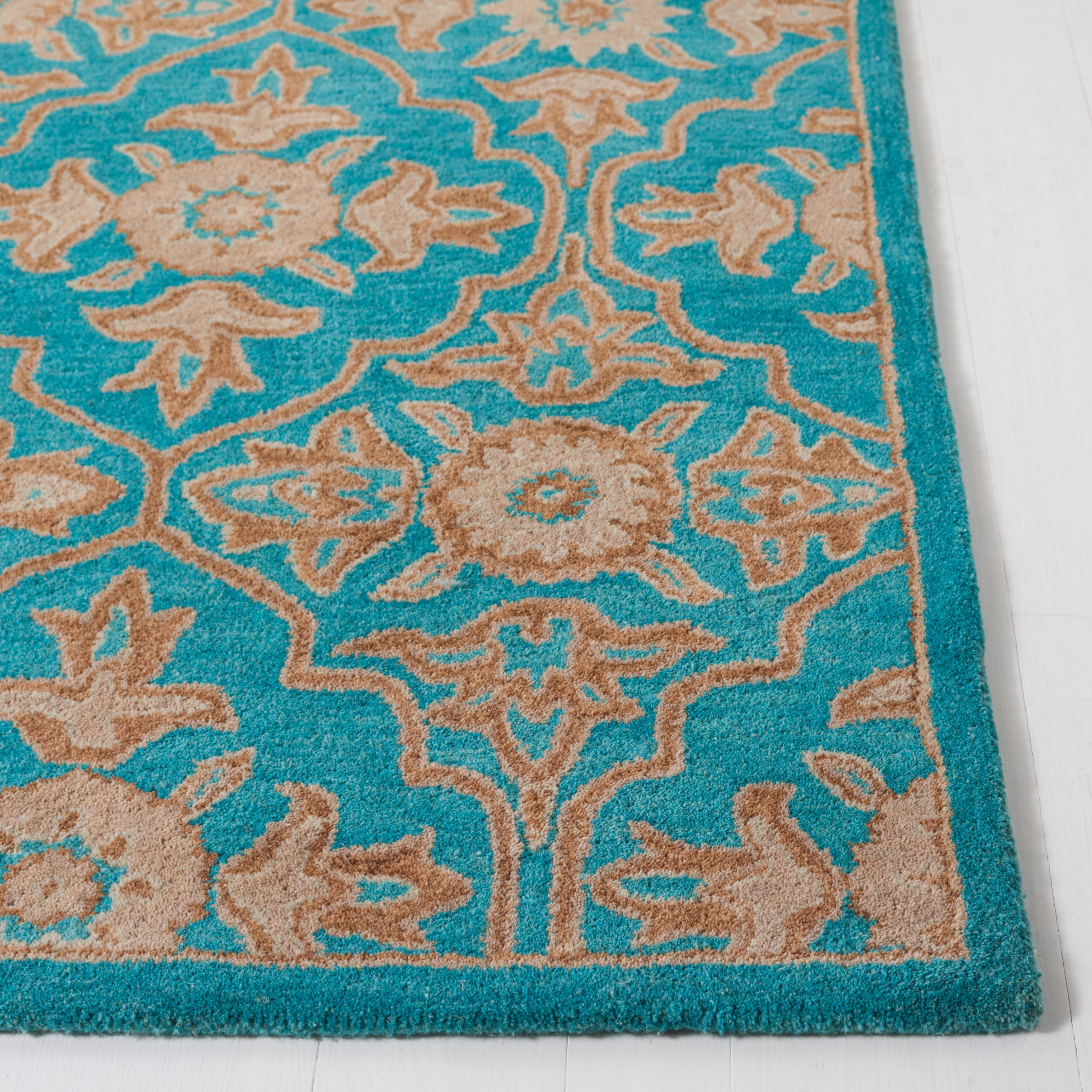 Safavieh Heritage Adams Damask Wool Area Rug, Turquoise/Multi, 3' x 5'