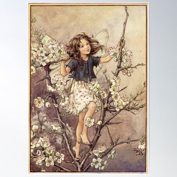 The Blackthorn Fairy By Cicely Mary Barker Poster Wall Art, Modern Wall Decor For Living Room Bedroom, 8x12 UNFRAMED