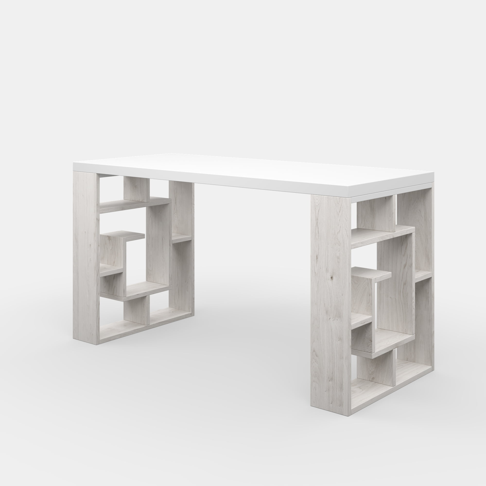 Ada Home Decor Furniture 4 Tier White Ivory Briscoe Modern Desk