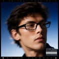 thumbnail image 3 of SA106 Mens Hippie Hustler Color Lens Narrow Rectangular Black Frame Fashion Glasses Clear Lens, 3 of 7