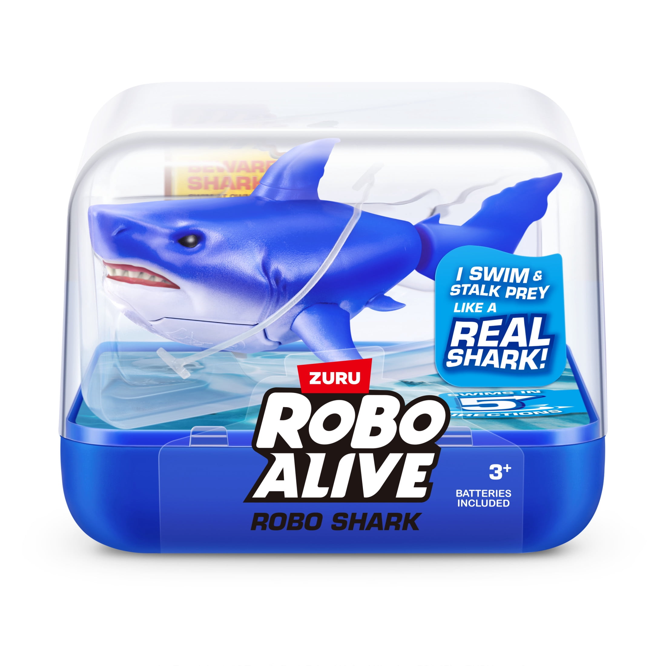 Robo Alive Water Activated Blue Shark by ZURU - Robotic Swimming Realistic Bath Toy for Kids Ages 3+