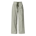 thumbnail image 4 of Edvintorg Womens Capris for Summer Elastic Waisted Casual Lightweight Capri Pants with Pockets Fashion Clothing Women Gray XL, 4 of 10