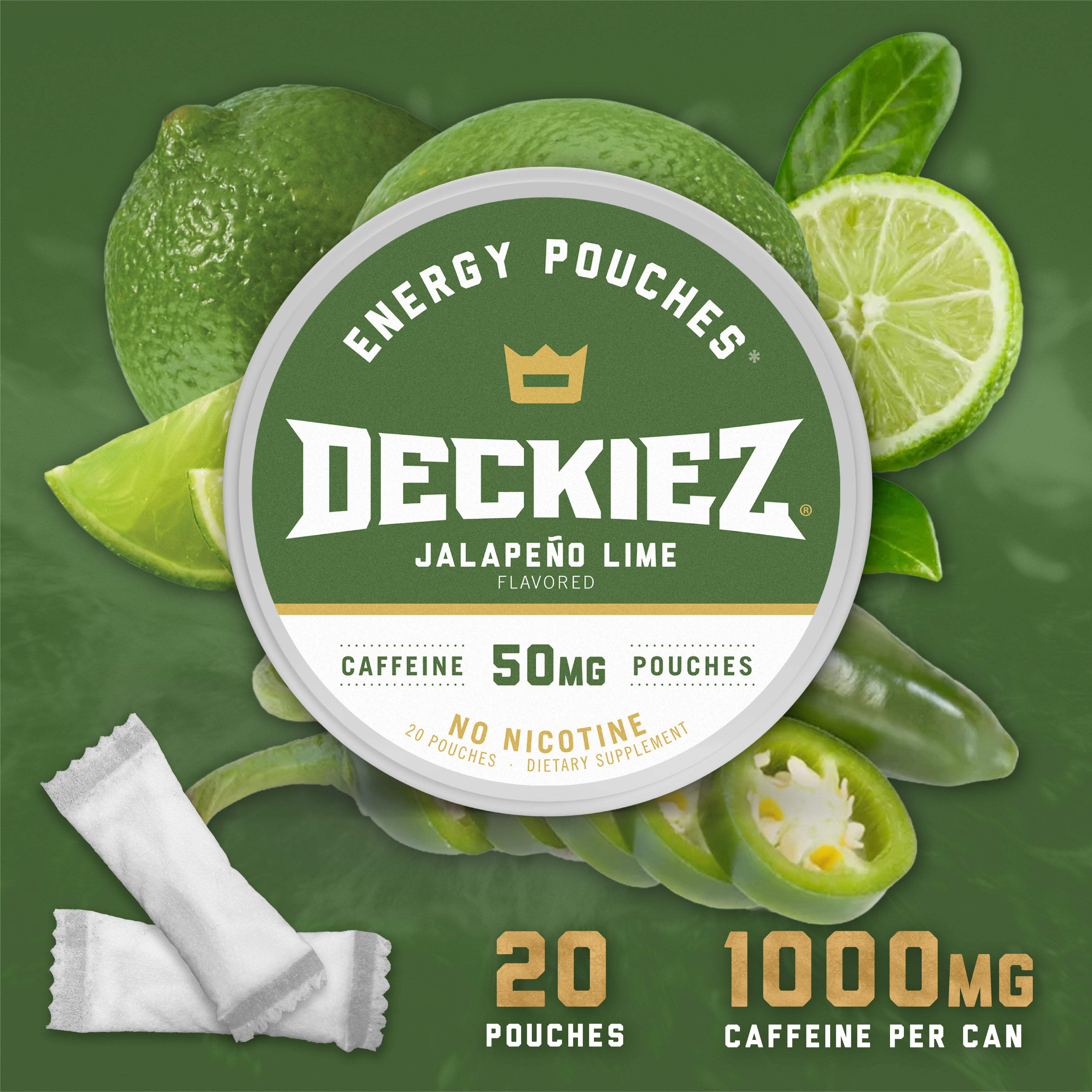 Deckiez Jalapeño Lime Flavored Caffeine Pouches - Walmart.com