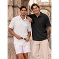 thumbnail image 5 of RICHCOIN Polo Shirts for Men Summer Short Sleeve Textured Knit Casual Golf Tops Collared T Shirt, 5 of 7