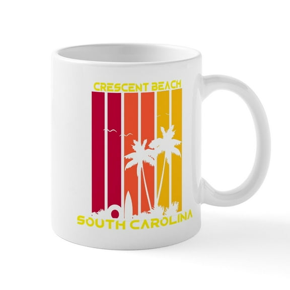 CafePress - South Carolina Crescent Beach Mugs - 11 oz Ceramic Mug - Novelty Coffee Tea Cup